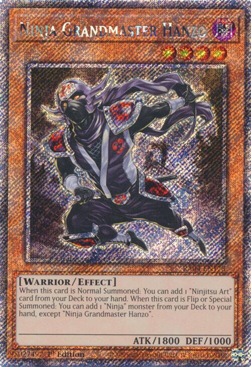 Ninja Grandmaster Hanzo [RA04-EN173] Platinum Secret Rare | Gear Gaming Bentonville