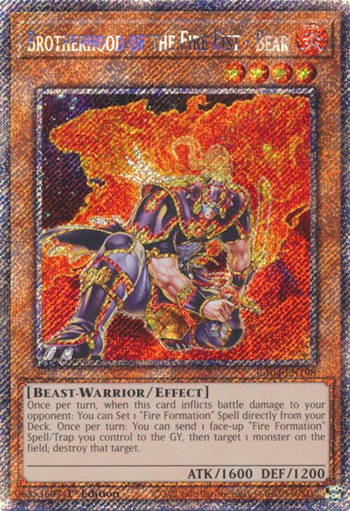 Brotherhood of the Fire Fist - Bear [RA04-EN198] Platinum Secret Rare | Gear Gaming Bentonville
