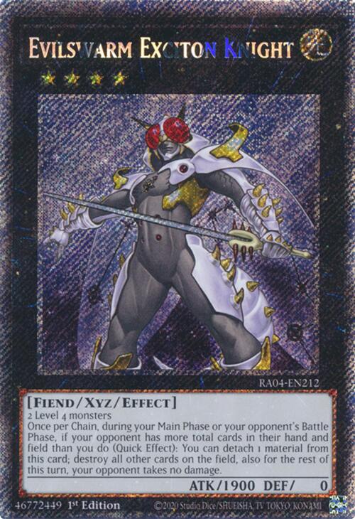 Evilswarm Exciton Knight [RA04-EN212] Platinum Secret Rare | Gear Gaming Bentonville