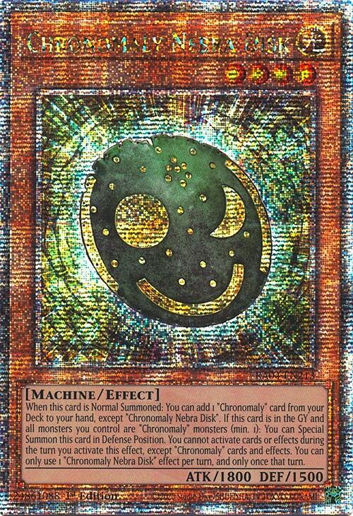 Chronomaly Nebra Disk [RA04-EN213] Quarter Century Secret Rare | Gear Gaming Bentonville
