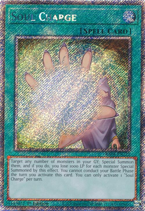 Soul Charge [RA04-EN222] Platinum Secret Rare | Gear Gaming Bentonville