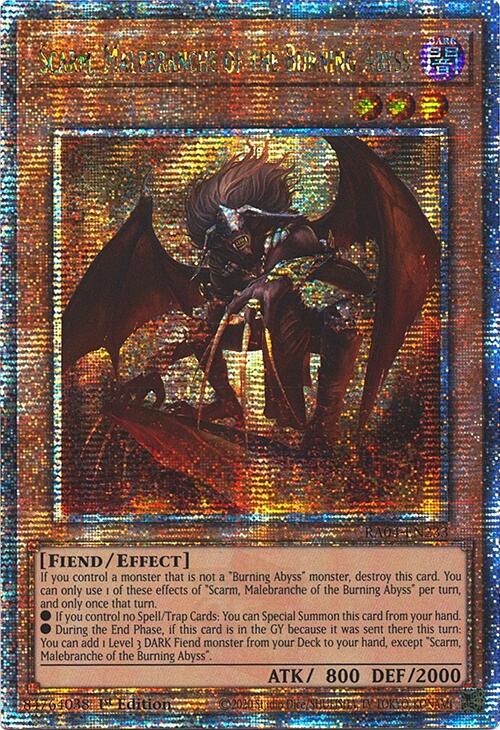 Scarm, Malebranche of the Burning Abyss [RA04-EN233] Quarter Century Secret Rare | Gear Gaming Bentonville