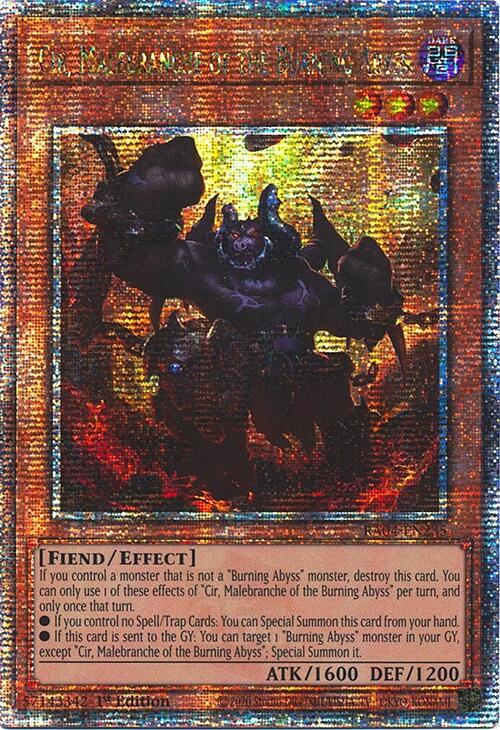 Cir, Malebranche of the Burning Abyss [RA04-EN235] Quarter Century Secret Rare | Gear Gaming Bentonville