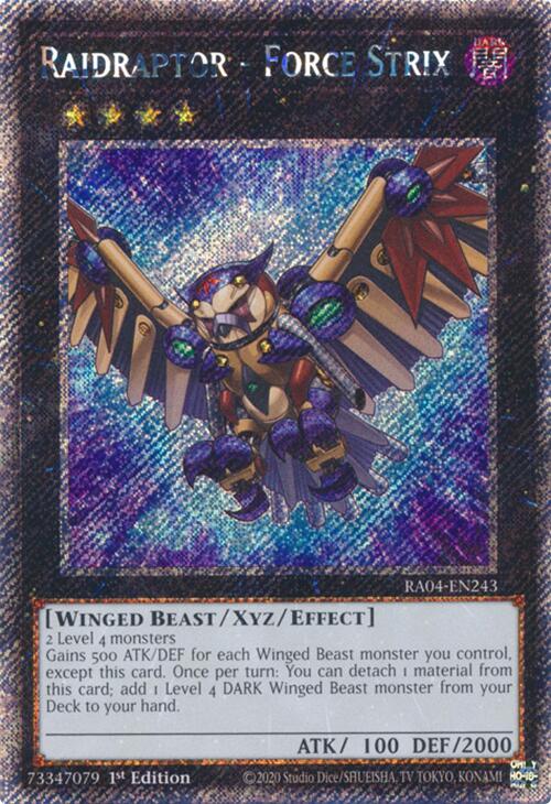 Raidraptor - Force Strix [RA04-EN243] Platinum Secret Rare | Gear Gaming Bentonville