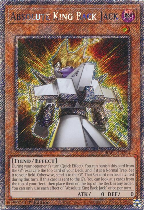 Absolute King Back Jack [RA04-EN244] Platinum Secret Rare | Gear Gaming Bentonville