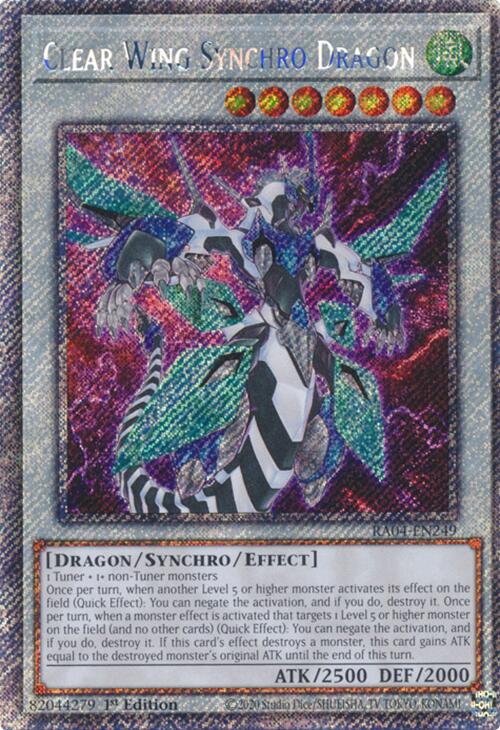 Clear Wing Synchro Dragon [RA04-EN249] Platinum Secret Rare | Gear Gaming Bentonville