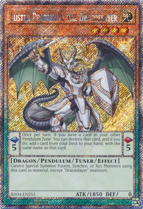 Luster Pendulum, the Dracoslayer [RA04-EN252] Platinum Secret Rare | Gear Gaming Bentonville