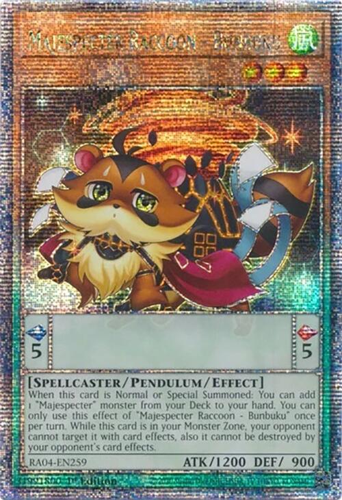Majespecter Raccoon - Bunbuku [RA04-EN259] Quarter Century Secret Rare | Gear Gaming Bentonville