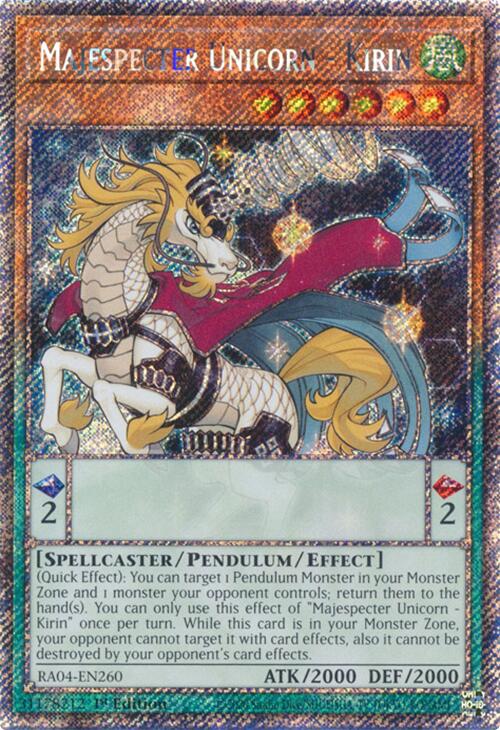 Majespecter Unicorn - Kirin [RA04-EN260] Platinum Secret Rare | Gear Gaming Bentonville