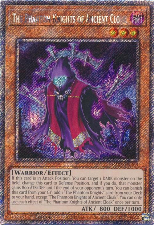 The Phantom Knights of Ancient Cloak [RA04-EN263] Platinum Secret Rare | Gear Gaming Bentonville