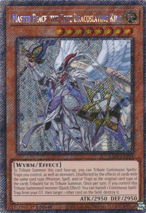 Master Peace, the True Dracoslaying King [RA04-EN283] Platinum Secret Rare | Gear Gaming Bentonville