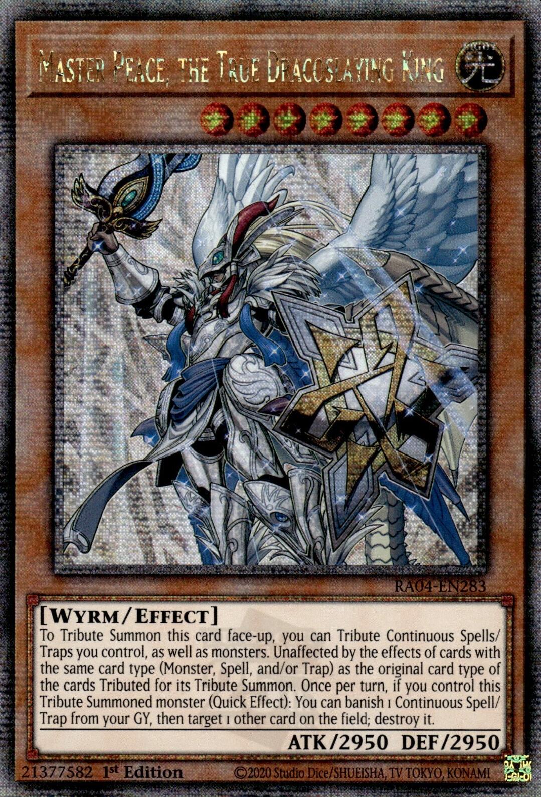 Master Peace, the True Dracoslaying King [RA04-EN283] Quarter Century Secret Rare | Gear Gaming Bentonville