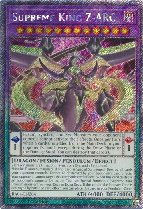 Supreme King Z-ARC [RA04-EN284] Platinum Secret Rare | Gear Gaming Bentonville