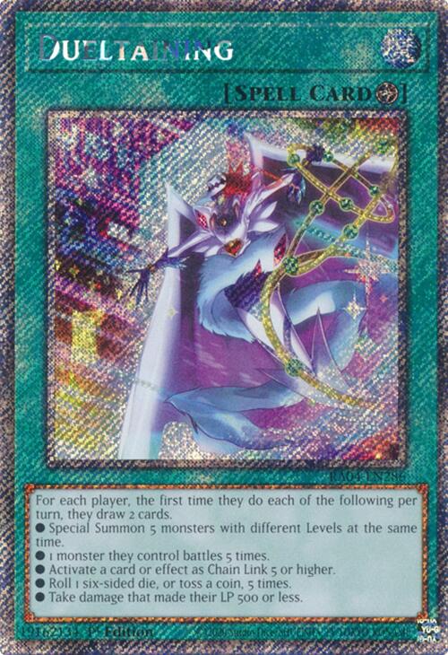 Dueltaining [RA04-EN286] Platinum Secret Rare | Gear Gaming Bentonville