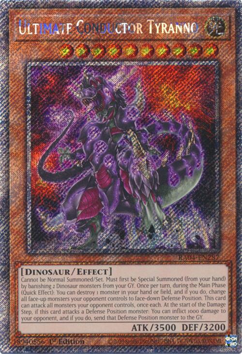 Ultimate Conductor Tyranno [RA04-EN287] Platinum Secret Rare | Gear Gaming Bentonville