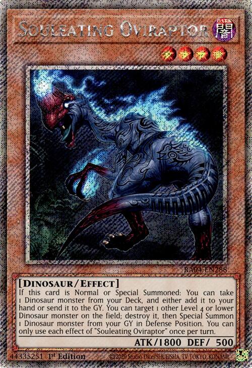 Souleating Oviraptor [RA04-EN288] Platinum Secret Rare | Gear Gaming Bentonville