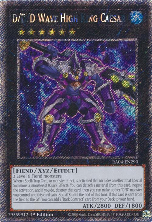 D/D/D Wave High King Caesar [RA04-EN290] Platinum Secret Rare | Gear Gaming Bentonville