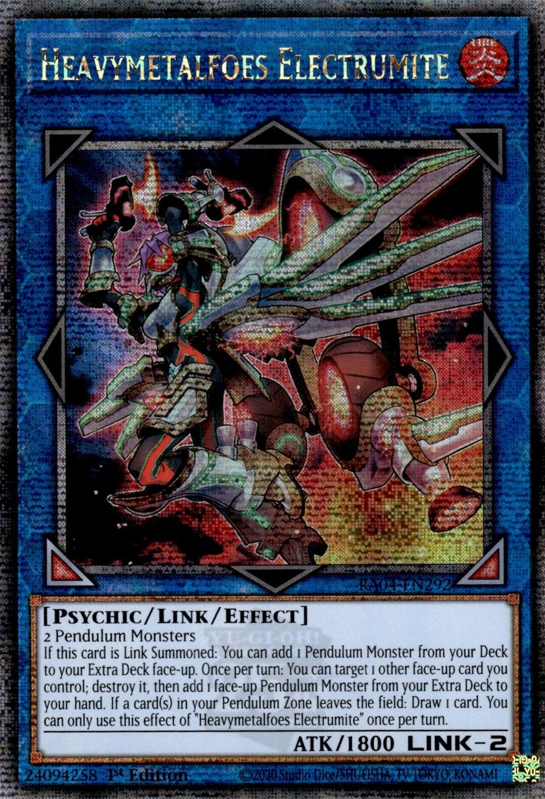 Heavymetalfoes Electrumite [RA04-EN292] Quarter Century Secret Rare | Gear Gaming Bentonville