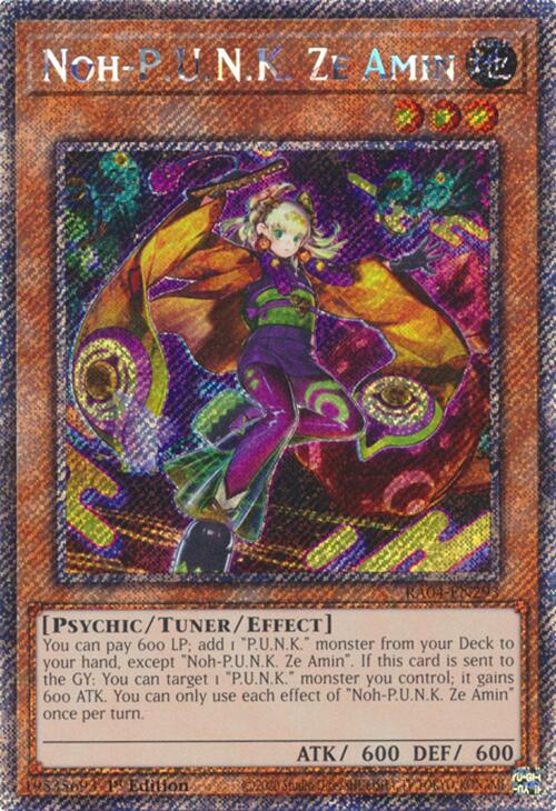 Noh-P.U.N.K. Ze Amin [RA04-EN293] Platinum Secret Rare | Gear Gaming Bentonville
