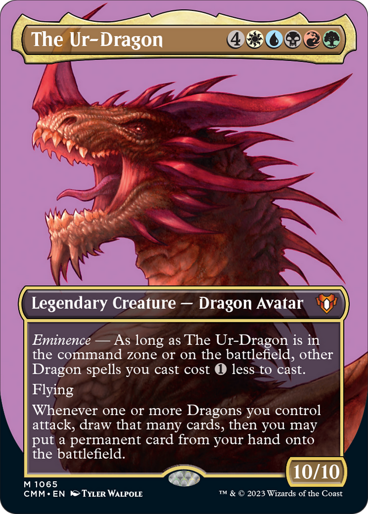 The Ur-Dragon (Borderless Textured Foil Frame Break) [Commander Masters] | Gear Gaming Bentonville