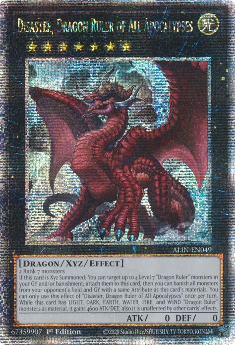 Disaster, Dragon Ruler of All Apocalypses [ALIN-EN049] Quarter Century Secret Rare | Gear Gaming Bentonville