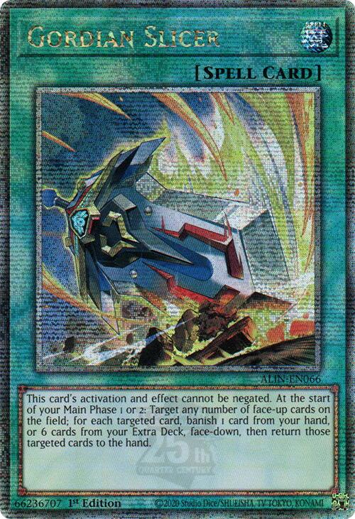 Gordian Slicer [ALIN-EN066] Quarter Century Secret Rare | Gear Gaming Bentonville