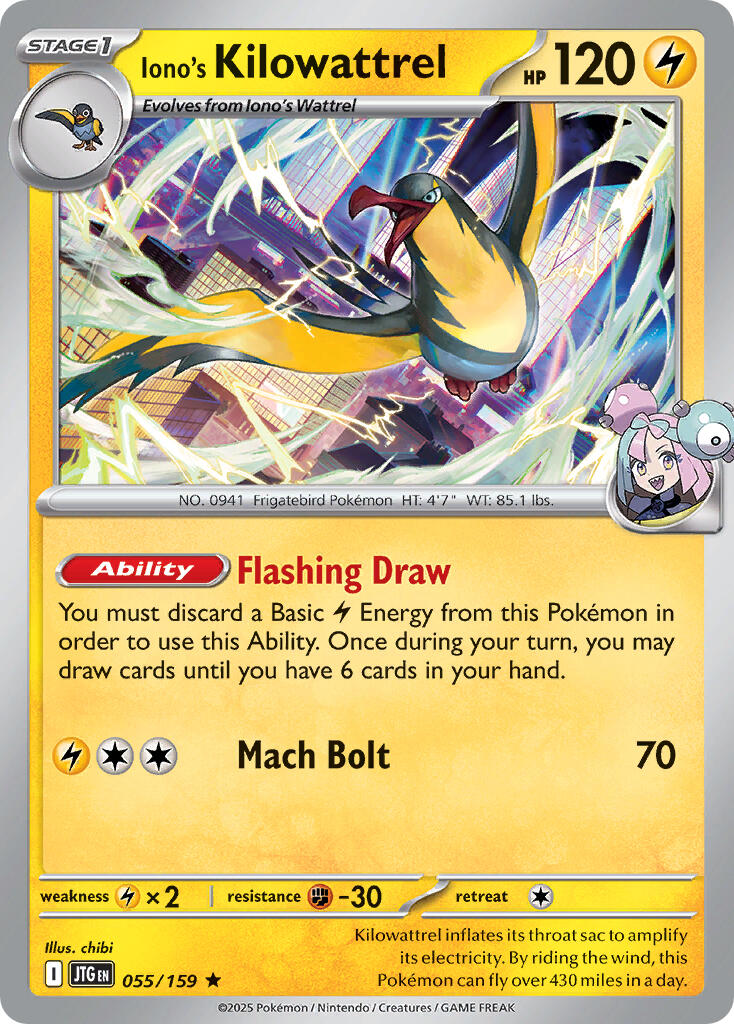 Iono's Kilowattrel (055/159) (Deck Exclusive) [Scarlet & Violet: Journey Together] | Gear Gaming Bentonville