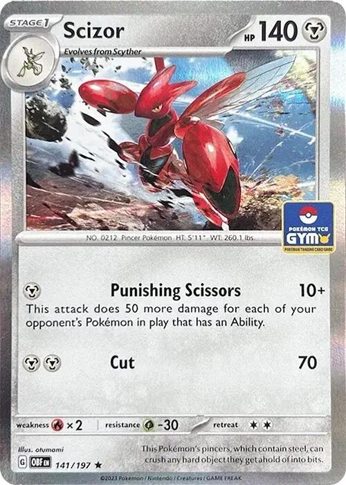 Scizor (141/197) (Pokemon Gym Promo) [Scarlet & Violet: Obsidian Flames] | Gear Gaming Bentonville