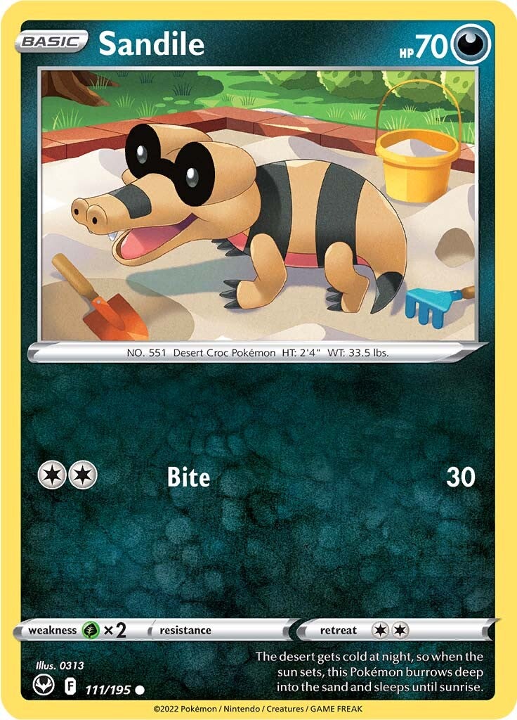 Sandile (111/195) [Sword & Shield: Silver Tempest] | Gear Gaming Bentonville