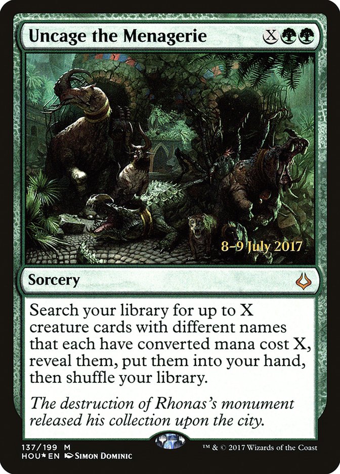Uncage the Menagerie [Hour of Devastation Prerelease Promos] | Gear Gaming Bentonville