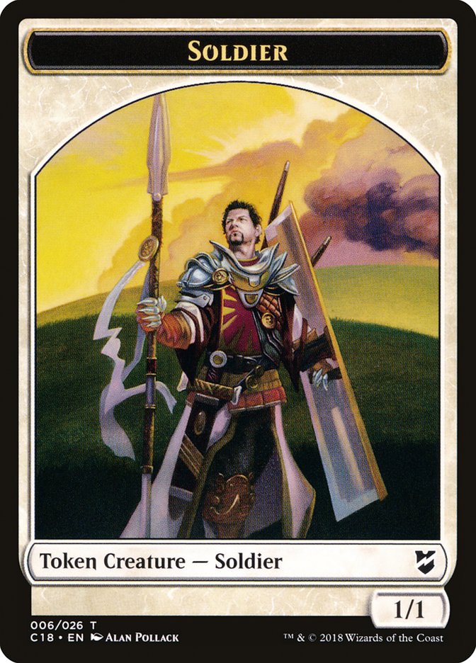 Mask // Soldier Double-Sided Token [Commander 2018 Tokens] | Gear Gaming Bentonville