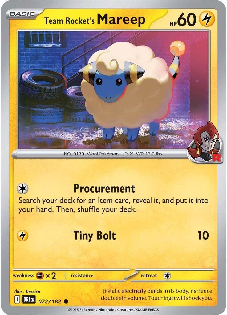 Team Rocket's Mareep (072/182) [Scarlet & Violet: Destined Rivals] | Gear Gaming Bentonville
