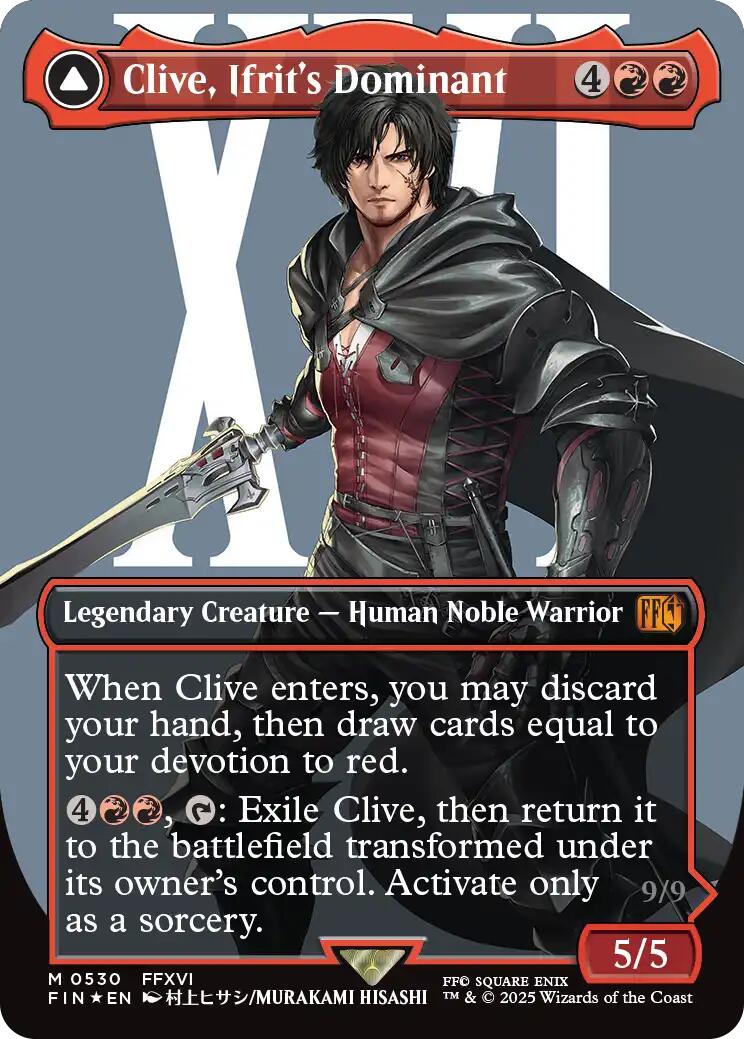 Clive, Ifrit's Dominant // Ifrit, Warden of Inferno (Borderless) (Surge Foil) [FINAL FANTASY] | Gear Gaming Bentonville