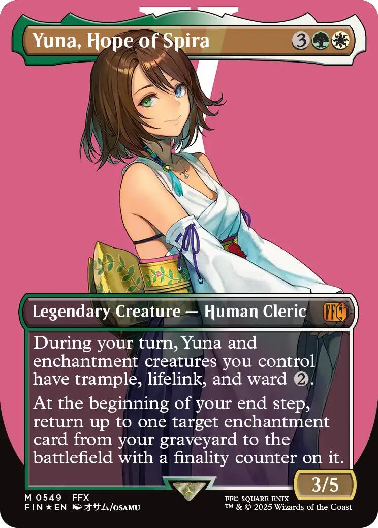 Yuna, Hope of Spira (Borderless) (Surge Foil) [FINAL FANTASY] | Gear Gaming Bentonville
