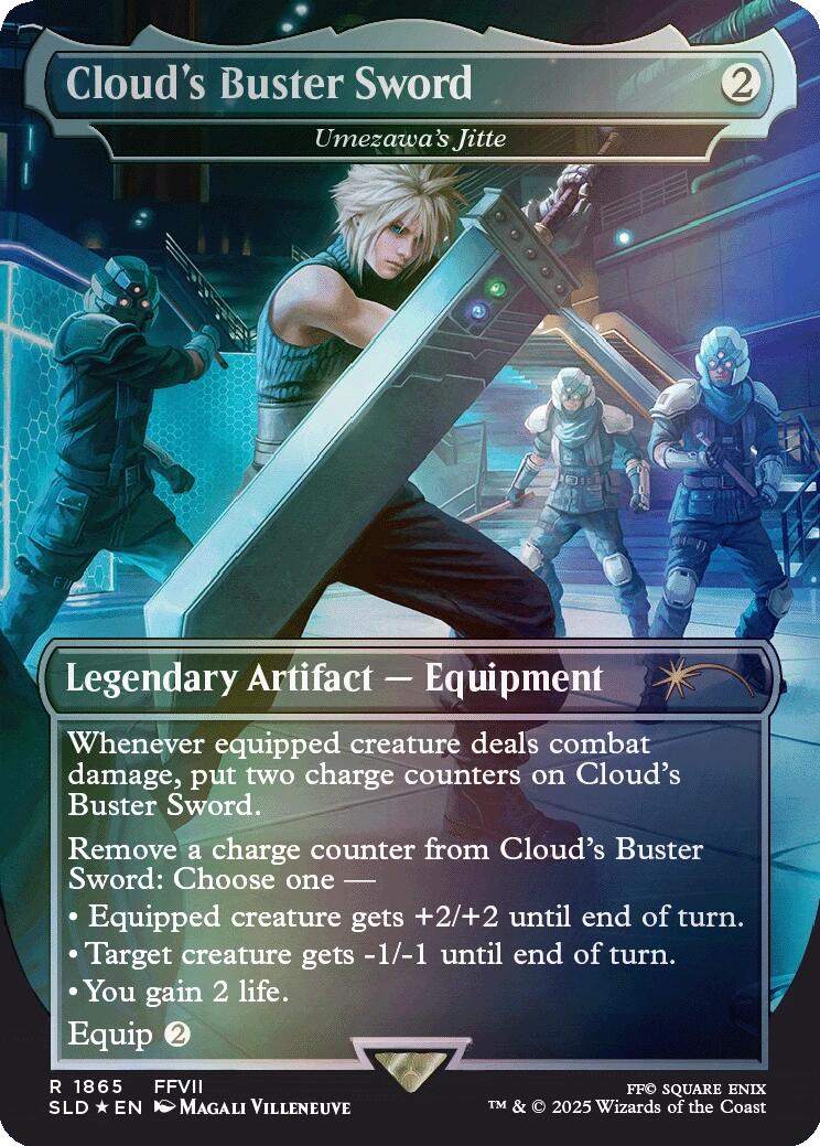 Cloud's Buster Sword - Umezawa's Jitte (Rainbow Foil) [Secret Lair Drop Series] | Gear Gaming Bentonville