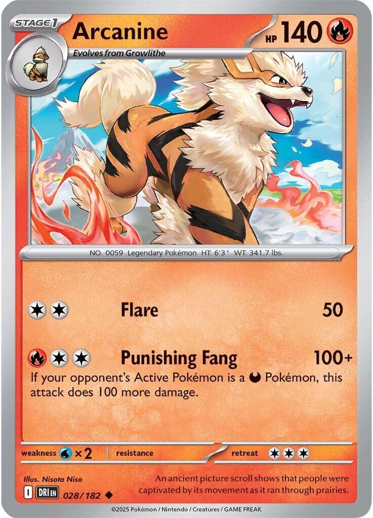 Arcanine (028/182) [Scarlet & Violet: Destined Rivals] | Gear Gaming Bentonville