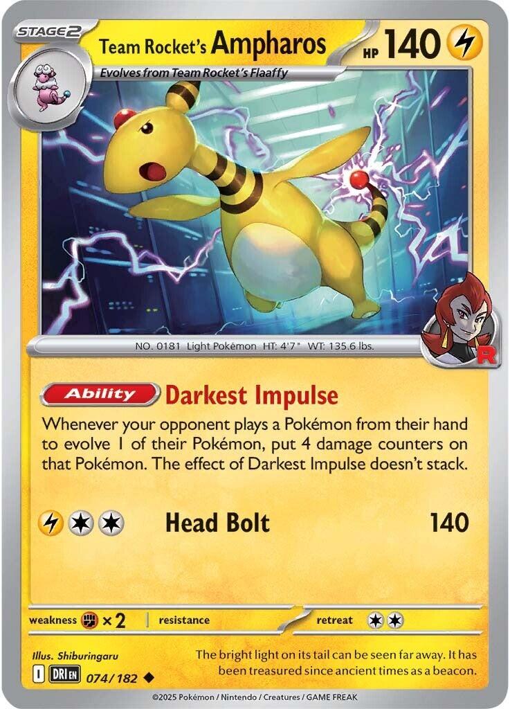 Team Rocket's Ampharos (074/182) [Scarlet & Violet: Destined Rivals] | Gear Gaming Bentonville
