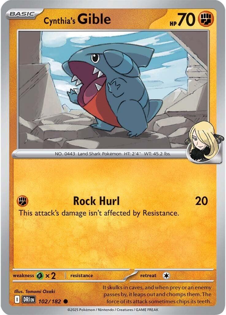 Cynthia's Gible (102/182) [Scarlet & Violet: Destined Rivals] | Gear Gaming Bentonville