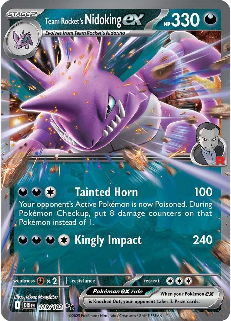 Team Rocket's Nidoking ex (119/182) [Scarlet & Violet: Destined Rivals] | Gear Gaming Bentonville