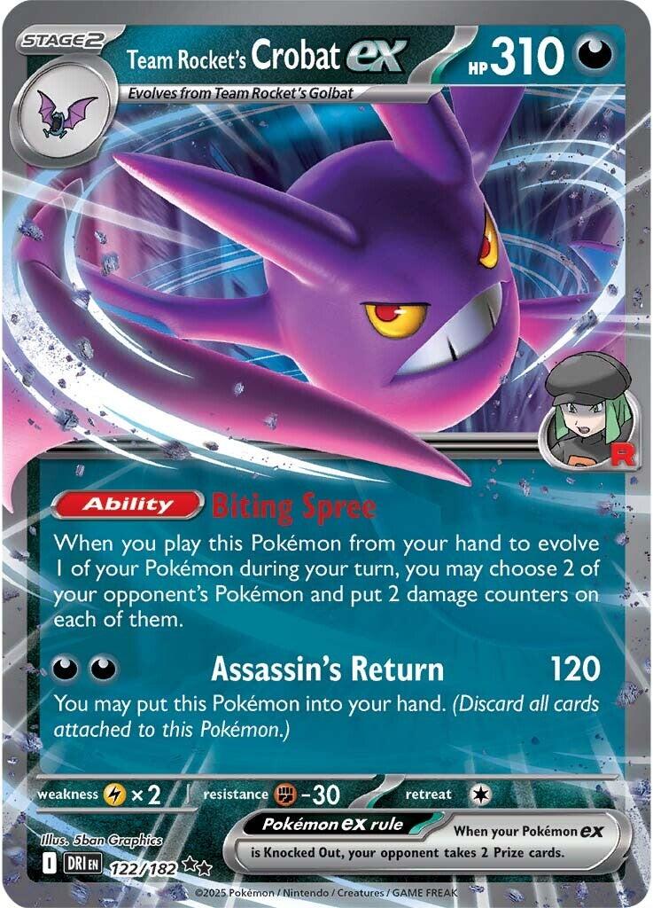 Team Rocket's Crobat ex (122/182) [Scarlet & Violet: Destined Rivals] | Gear Gaming Bentonville