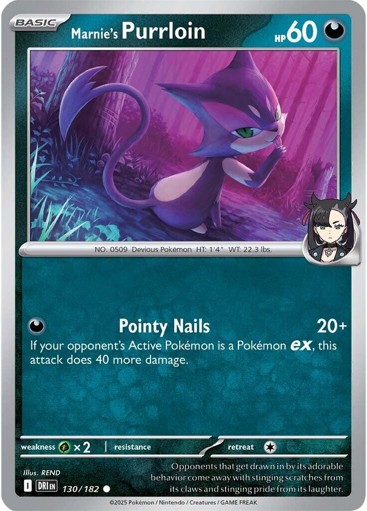 Marnie's Purrloin (130/182) [Scarlet & Violet: Destined Rivals] | Gear Gaming Bentonville