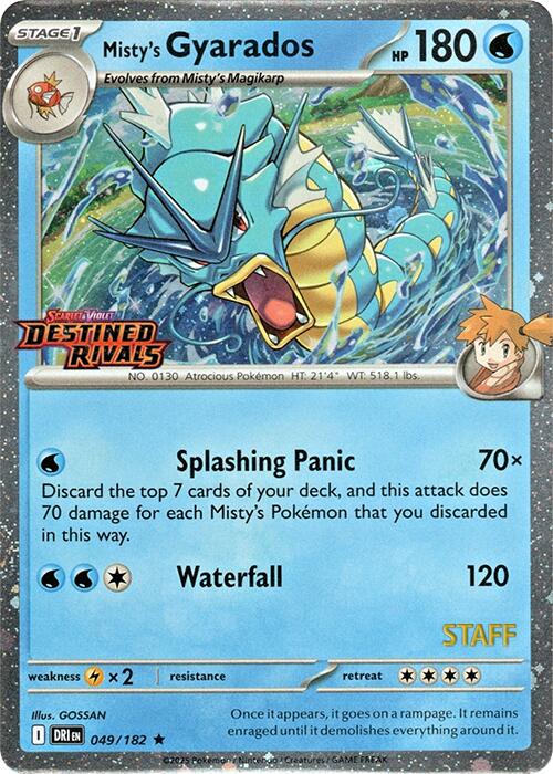 Misty's Gyarados (049/182) (Prerelease Staff) [Scarlet & Violet: Destined Rivals] | Gear Gaming Bentonville