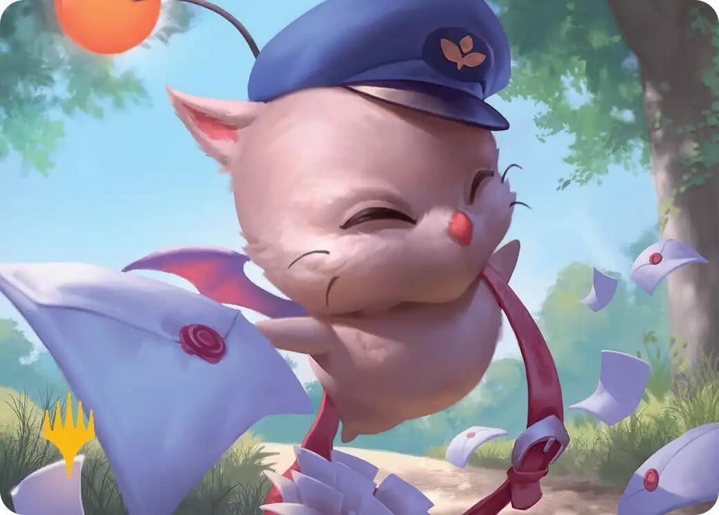 Delivery Moogle Art Card (Gold-Stamped Planeswalker Symbol) [FINAL FANTASY Art Series] | Gear Gaming Bentonville
