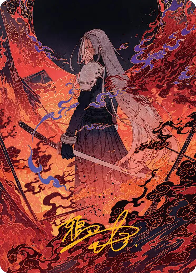 Nibelheim Aflame Art Card (Gold-Stamped Signature) [FINAL FANTASY Art Series] | Gear Gaming Bentonville