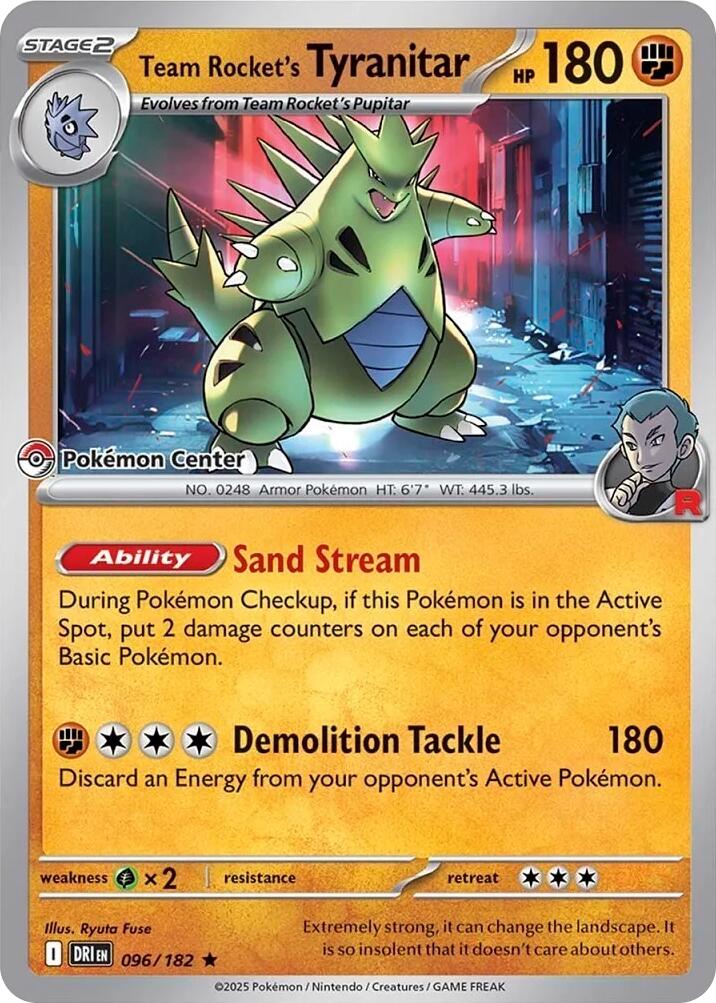 Team Rocket's Tyranitar (096/182) (Pokemon Center Exclusive) [Miscellaneous Cards] | Gear Gaming Bentonville