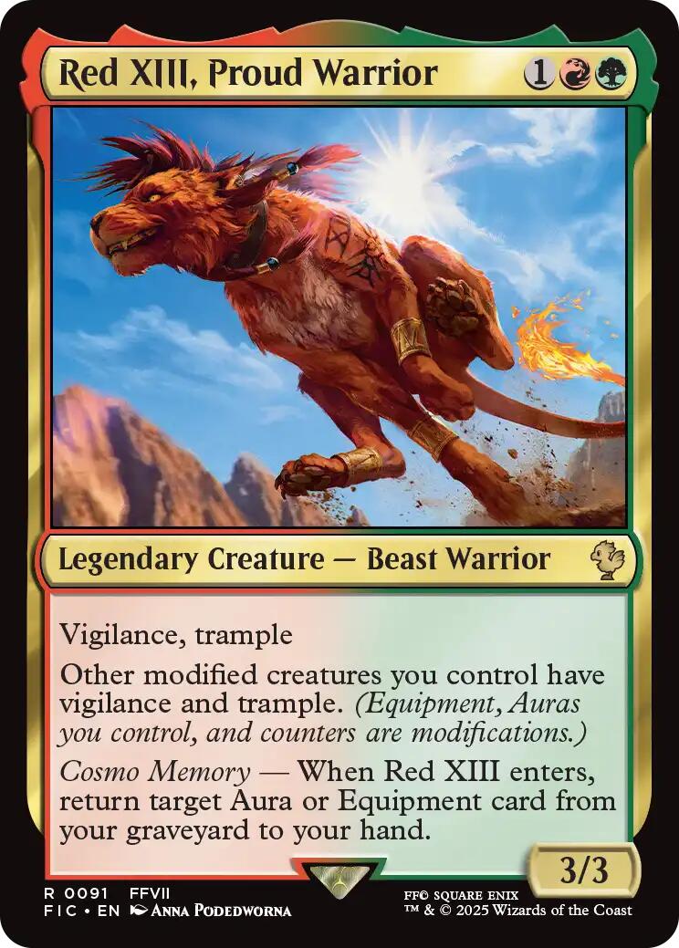 Red XIII, Proud Warrior (Surge Foil) [FINAL FANTASY Commander] | Gear Gaming Bentonville