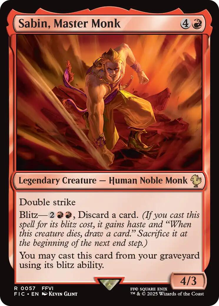Sabin, Master Monk (Surge Foil) [FINAL FANTASY Commander] | Gear Gaming Bentonville