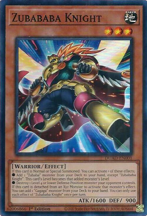 Zubababa Knight [DUAD-EN001] Super Rare | Gear Gaming Bentonville