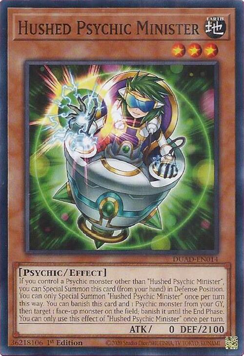 Hushed Psychic Minister [DUAD-EN014] Common | Gear Gaming Bentonville