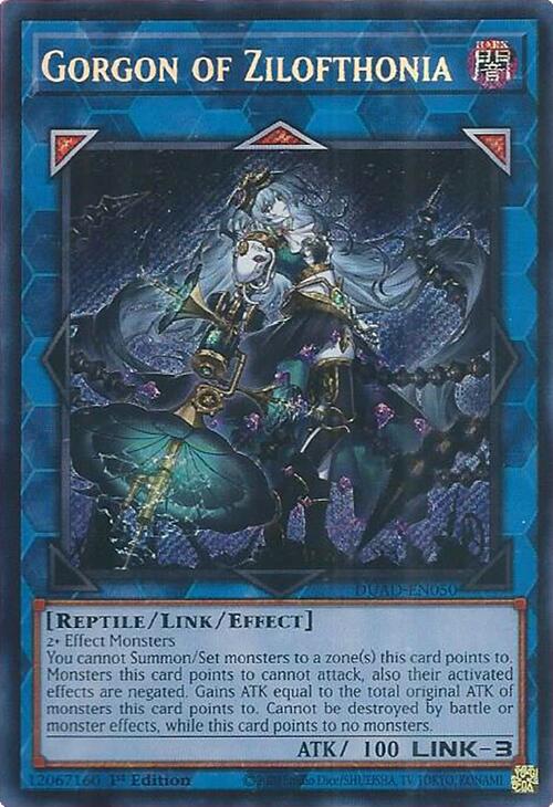 Gorgon of Zilofthonia [DUAD-EN050] Secret Rare | Gear Gaming Bentonville